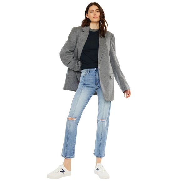 Kancan Marley High Rise Slim Straight Jeans Women 9/28 Blue Work Casual Chic Mod - Picture 1 of 16